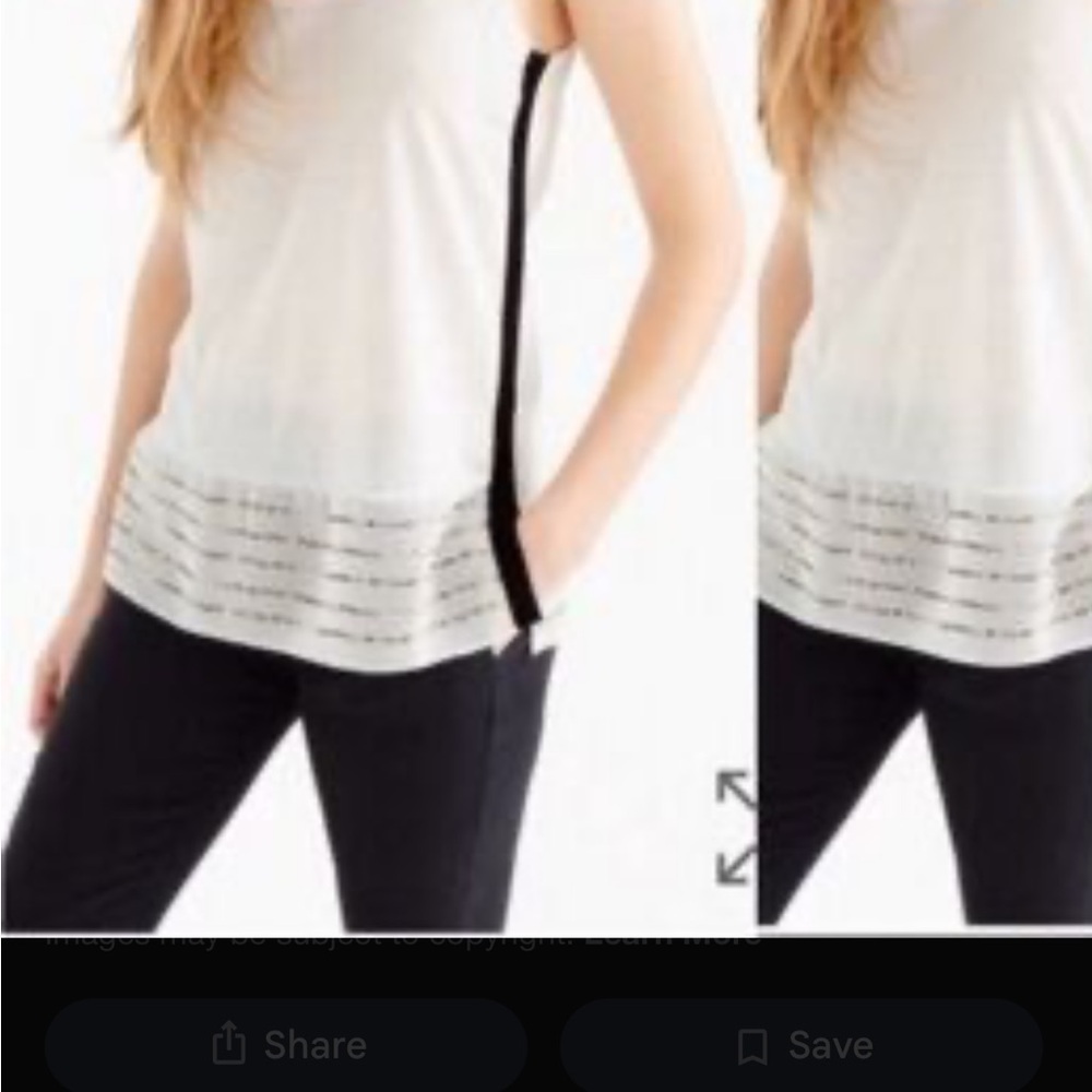 J. Crew White and Black Striped Tank Top